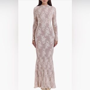 House of CB Isoline Lace Long Sleeve Gown